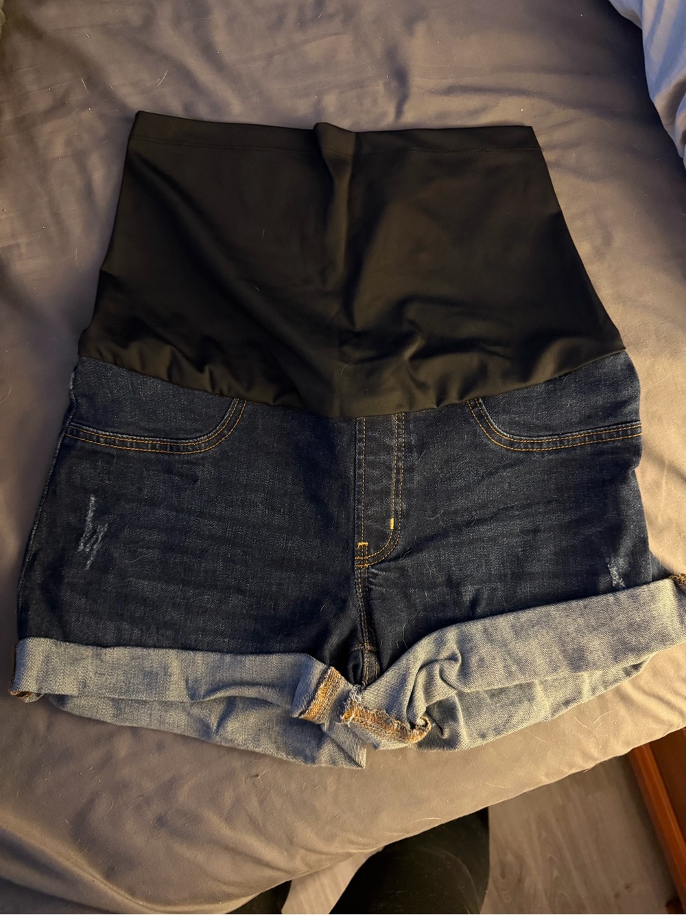 Stitch Fix Just USA Women's Medium Blue Maternity Denim Shorts Size 28/6 GUC